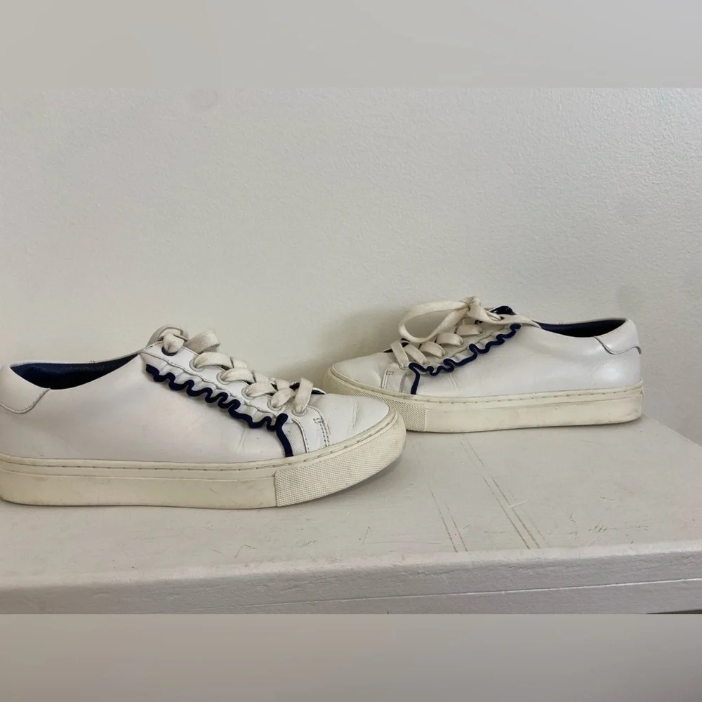 Tory Burch Sport White Ruffle Sneakers Size 6.5